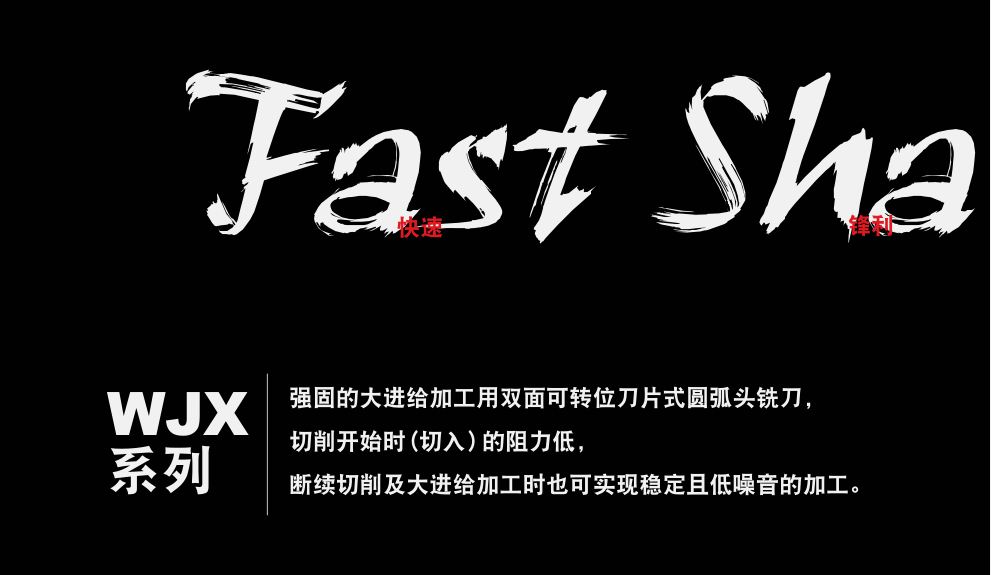 大进给加工用双面可转位刀片式圆弧头铣刀WJX系列